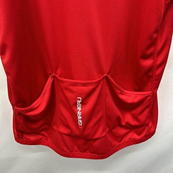 Men’s Garneau Red & Black Polyester Half Zip Leisure Cycling Jersey - Picture 5 of 6